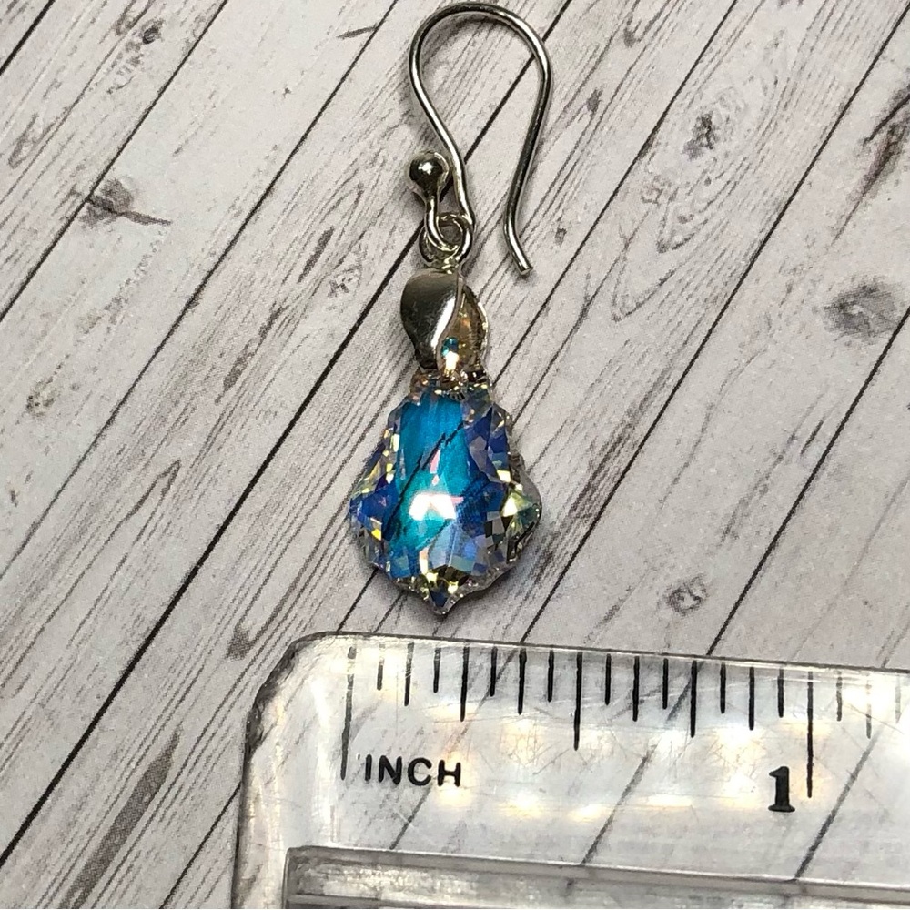 Iridescent Teardrop Earrings Peruvian Silver 950 - Picture 4 of 5